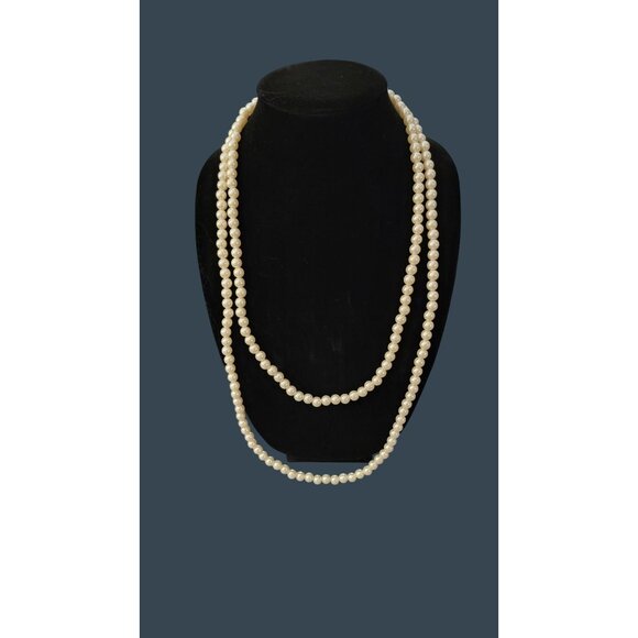 Vintage Style 60" Faux Pearl Necklace - Picture 1 of 3